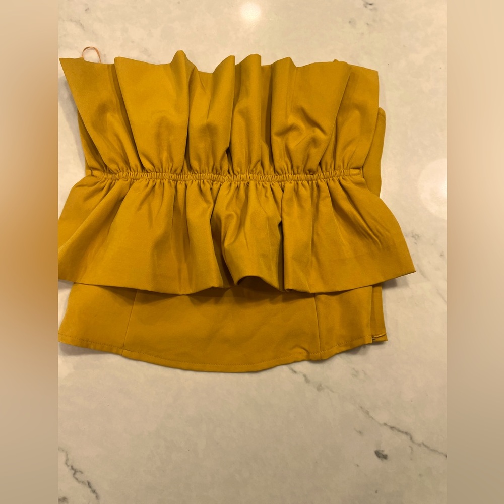 Strapless peplum blouse- from apple and lo boutique